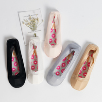 Ice Silk Lock Side Boat Socks Spring Summer Thin SWEAT AND DEODORANT COTTON SOCKS CHILDREN SILICONE ANTI-SLIP LOW HELP SHORT SOCKS DROP HEEL