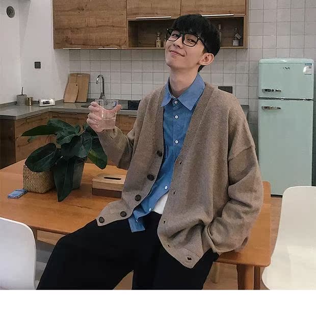 Ngôi nhà nhỏ ~ Phiên bản Hàn Quốc của áo len đỏ Phiên bản Hàn Quốc của áo len lỏng lẻo BF gió nam và áo len nữ áo len lười áo len kiểu hàn quốc cực đẹp