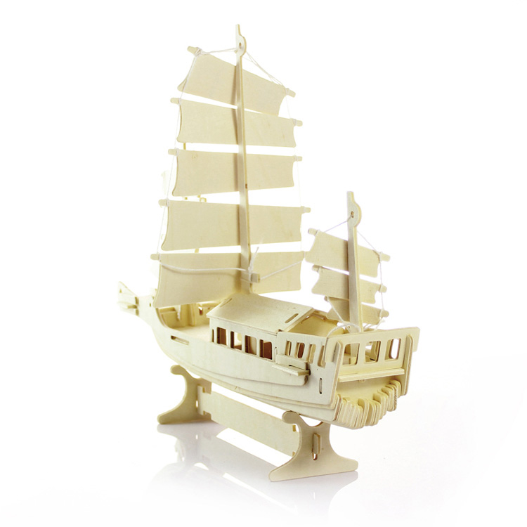 3d gỗ ba chiều câu đố mô phỏng lắp ráp mô hình gỗ đồ chơi giáo dục trẻ em mô hình tàu thuyền phương Tây - Chế độ tĩnh đồ chơi cho bé 1 tuổi