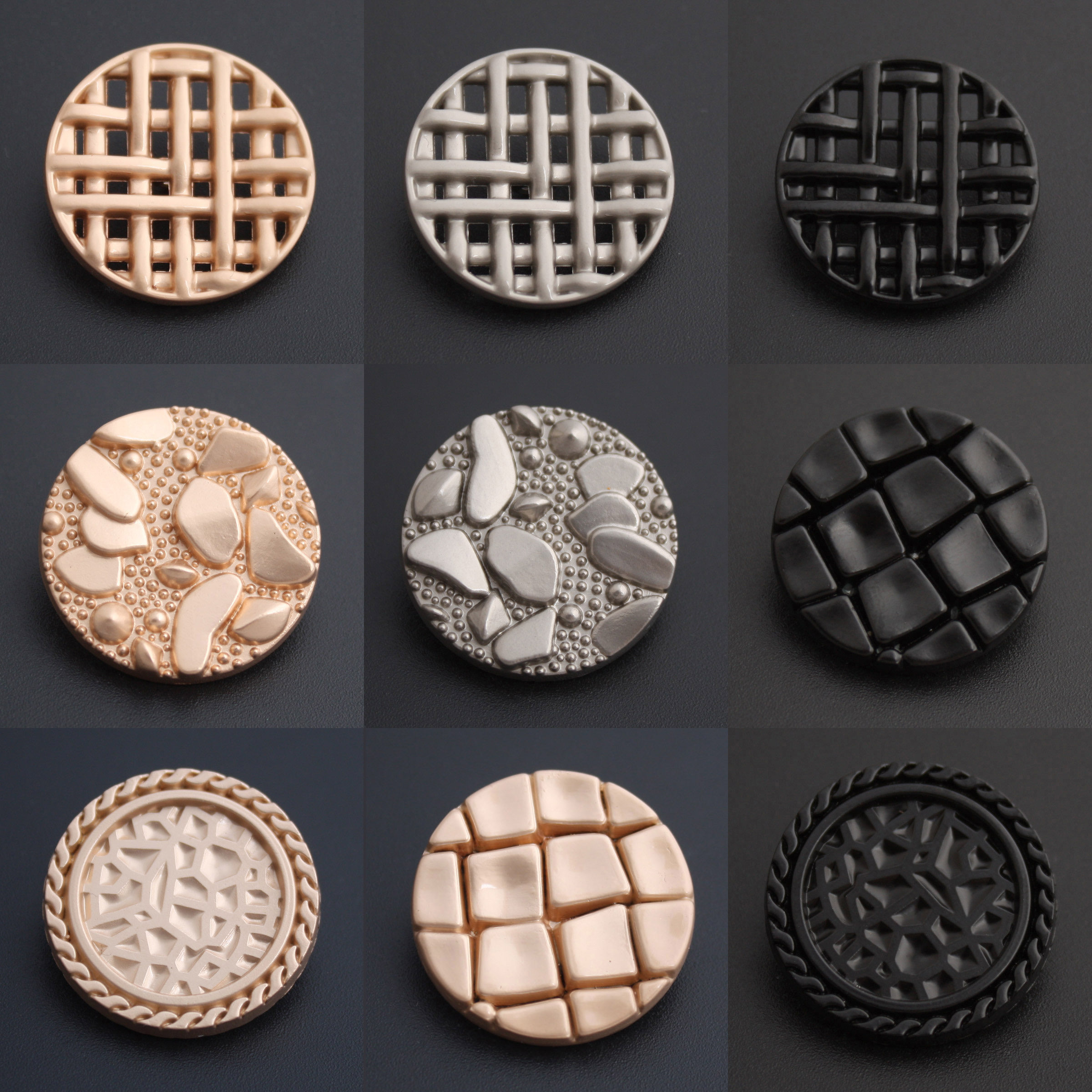 High-end men and women's coat coat suit clothing metal cuff pants button button button