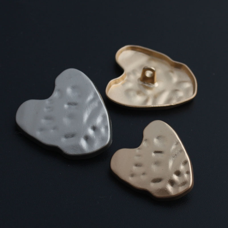 Matt metal material love irregular decorative button button button concave convex men and women's wild clothing buckle