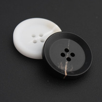 Black Trench Coat White Resin Unisex Four Eyes Premium Buttons Button Pattern Button Suit Pants Twist Button