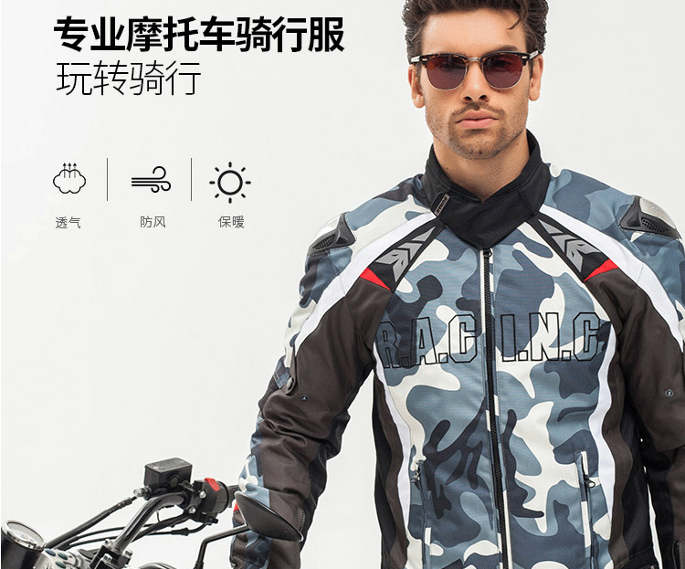 Xe máy Jersey Men Bốn mùa đua xe không thấm nước và chống vỡ Xe máy phù hợp với Duhan Off-road General Knight Quần áo găng tay đi xe máy cho nữ