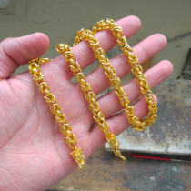 Couple small size 9999 gold bag Silver Dragon chain to send girlfriend to boyfriend does not fade gold bag gold necklace