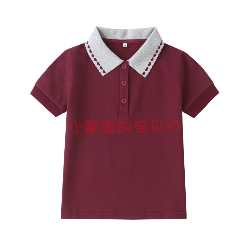 Eaton School Uniform Summer School Students Boys EnglishCollege Zaozhen Red Short Sleeve T-Shirt POLO Shirt 16T102
