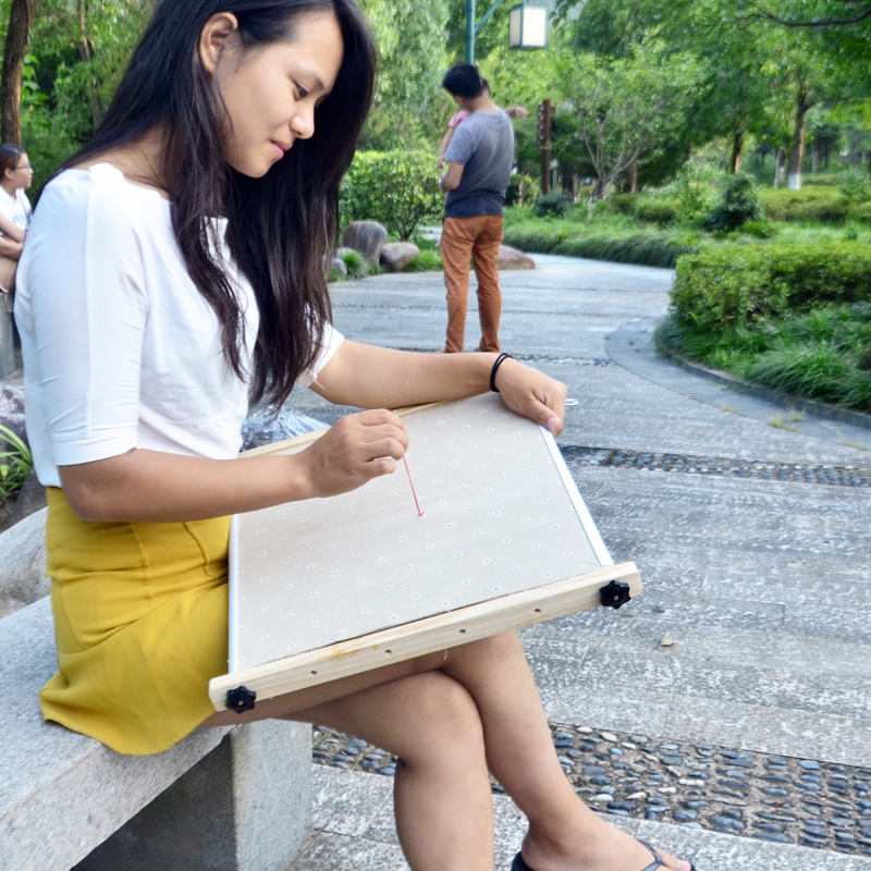 Khung gỗ có thể điều chỉnh khâu công cụ thêu khâu kéo dài số hình chữ nhật khung thêu khung thêu giữ chuột rút - Công cụ & phụ kiện Cross-stitch tranh thêu chữ thập mini