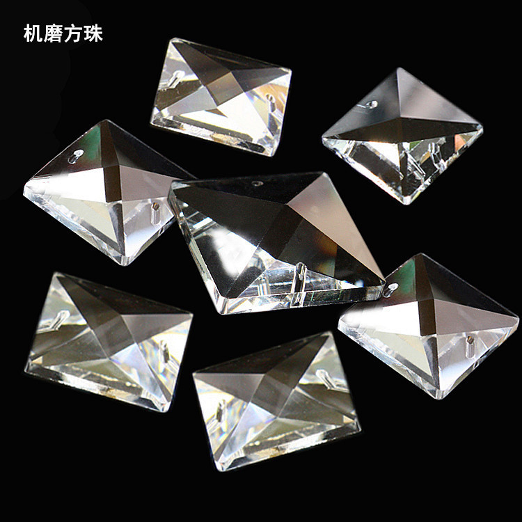 Crystal Lamp Accessories Machine Mold Square Beads Lighting Fixtures Pendant Loose Beads DIY Door Curtain Bead Curtain Partition Wedding Decoration