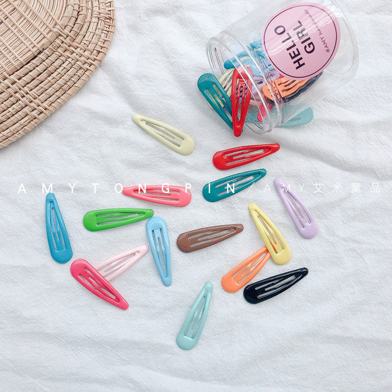Children's drip oil small hair clip headgear Elegant Nets Red Base Section Girl Candy Color Hair Clip Crummy Sea BB Clip