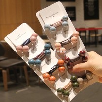 Childrens rubber band Korean candy color cute round ball hair circle high-end acrylic double-headed bead rubber band for children