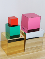 Custom cutting engraving color acrylic mirror reflection plate Plexiglass decorative material reflective display box