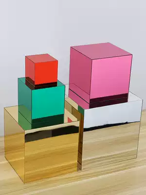 Custom cutting engraving color acrylic mirror reflection plate Plexiglass decorative material reflective display box