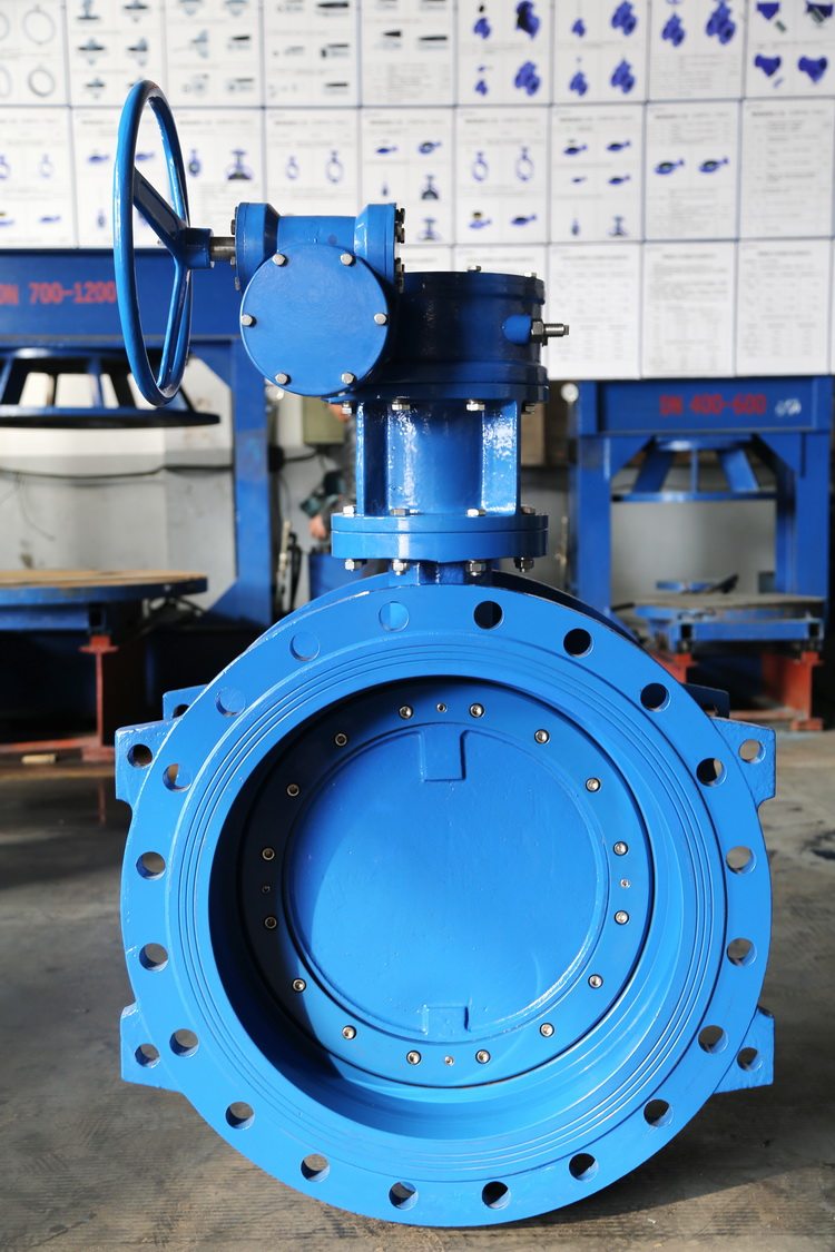 Double eccentric turbine manual hard sealing butterfly valve D343X-16 DN65 80100150200250500