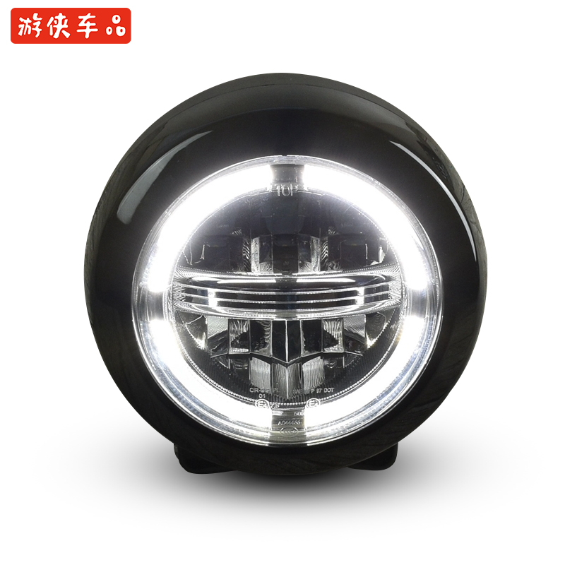 Xinyuan SWM250 headlight stick king silver bottle vintage motorcycle 7 inch LED daytime running light headlight headlamp