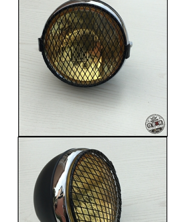 Ranger Thái Lan xe máy retro sửa đổi cà phê GN.CG đèn pha trước bằng kim loại màu vàng kính 5,5 inch - Phụ tùng xe máy dây phanh xe máy