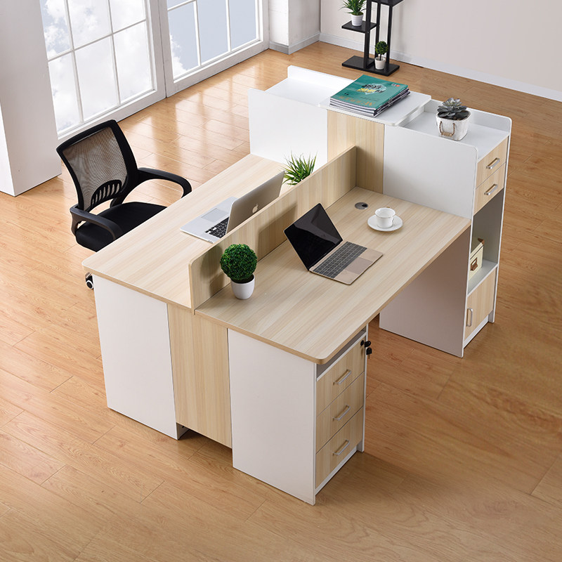 Two people desk double face - to - face finance four - person table and chair combined modern staff office computer desk