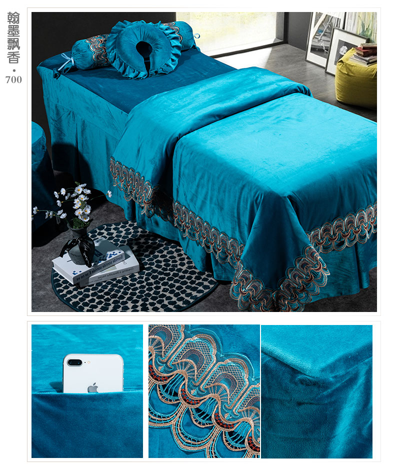 Noumea lụa denim bedspread vẻ đẹp massage xông hơi đơn giản châu Âu flannel áo khoác bedspread dày thẩm mỹ viện - Trang bị tấm ga spa