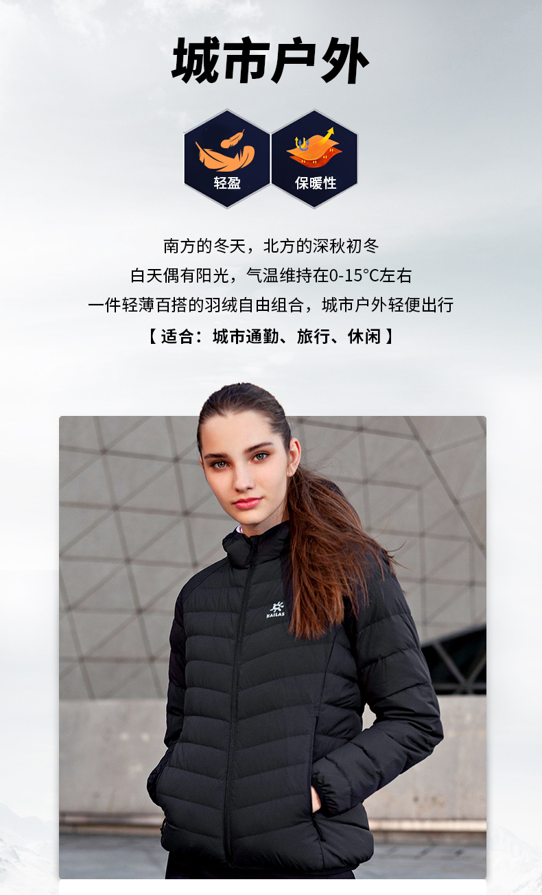 凯乐石 秋冬新款 650蓬90%拒水鹅绒 男轻量防水羽绒服 图4