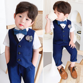 Summer new style boys' suits, flower girls, Western-style vests, small host performances, children's dresses