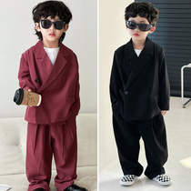 2024 Spring Autumn Season Foreign Air New Children Suit Han Version Childrens Clothing Tide Boy Suit Handsome Dress