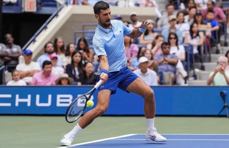 Lacoste France Djokovic 2025 Us Style Tennis Short-Sleeve Shirt and Shorts, Light Blue Color