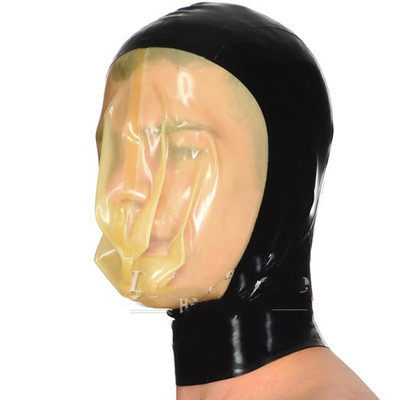 Latex mask Latex suffocation headgear Blowing headgear Rubber headgear two-color unisex does not open the breathing hole
