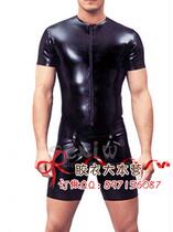  Latex Coat Gel Coat Tight Fit Men Removable Jj Stopsheet Sexy Conjoined Latex Clothe