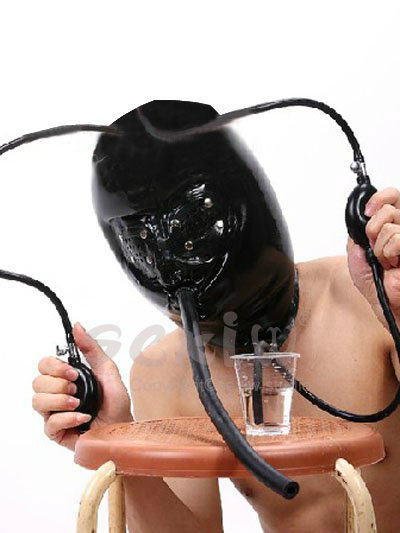  Natural Latex Sexy Headgear Hooded Latex Inflatable Headgear Cosplay Latex Headgear