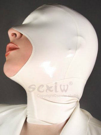 Latex Coated Gel Coated Latex Headgear Tight Face Mask Latex Mask Cosplay Sexy