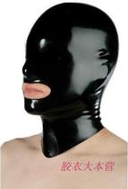  Latex Baotou mask Latex clothing headgear Elastic gloss headgear mask glue unisex open mouth