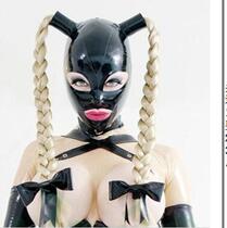 Latex Mask Latex All-bag Headgear Beauty Wig Braid Hooded Headgear Full Face Latex Mask Meme Girl