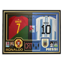 Messi Ronaldo Neymar signed jersey football uniform photo frame mounted custom collection framed display frame wall hanging