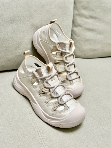 Дышащие летние сандалии на платформе для отдыха, универсальная спортивная белая обувь, из натуральной кожи