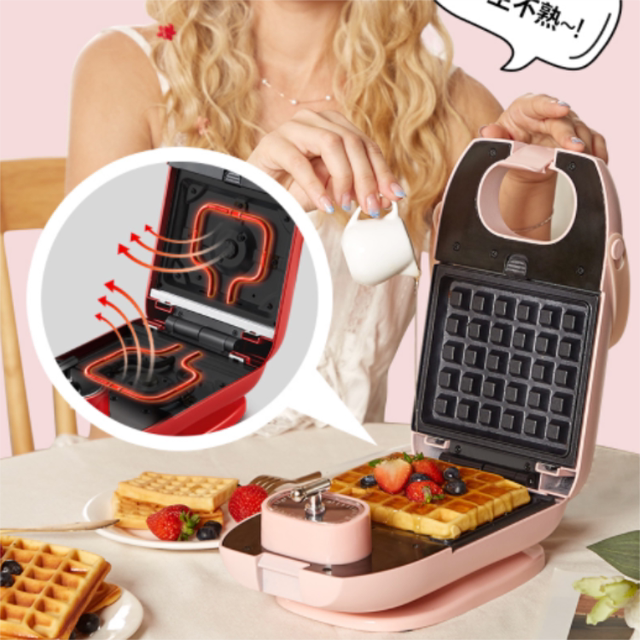 ACA North American Appliances Home Small Multi-Function Toast Sandwich Barbeque Omelette Waffle Breakfast Machine