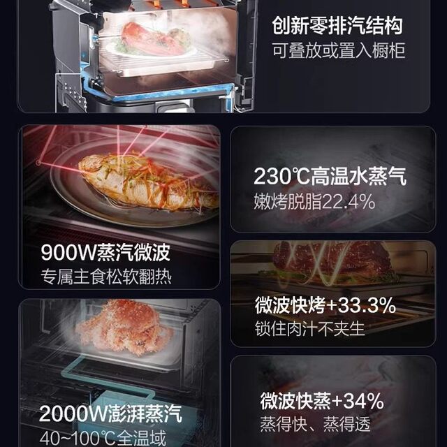 Galanz/Ganz G0-Rtqf2V Variable Frequency Micro-Steaming and Grilling All-In-One Microwave Oven for Home Use with Stainless Steel Inner Tank