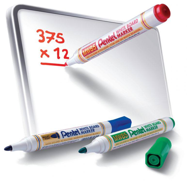 Pentel whiteboard pen MW85 high quality easy to erase low odor multi-color optional round head