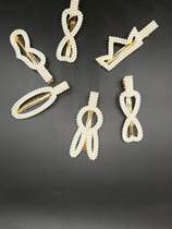 Korea gold stainless steel pearl hairpin net red hairpin bb clip word clip Bangs hairpin side clip Micro business scan code