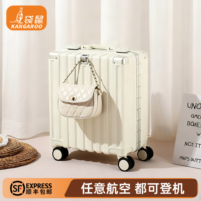 14inch Luggage Suitcase 20X30*40Cm, Suitable for Boarding, Suitable for Short-Distance Travel with Spring Airlines, Travel Trolley Small Leather Suitcase for Women 13