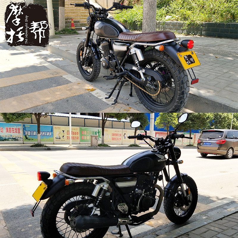 Silver steel Take iron YG200-8 original plant modified common version lengthened cushion assembly retro coffee deep brown seat bag