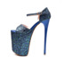 Ghét giày cao gót cao 19cm nữ mùa hè khóa từ giày catwalk sân khấu 20 cm siêu cao gót cao gót đính sequin sandal nữ Sandal