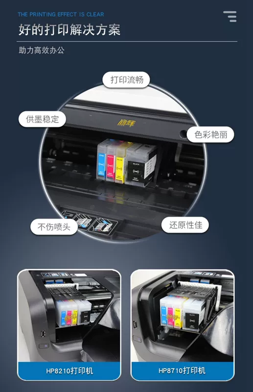 Lihui phù hợp cho HP HP9010 9019 9020 9012 9016 9018 9026 9028 máy in phun chính hãng 965XL màu đen làm đầy bằng mực in phun