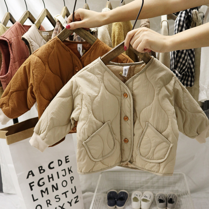 South Korean baby clothes baby light and warm cotton clothes 2022 spring clothing jacket for men and women cotton quilted quilted cotton clothes