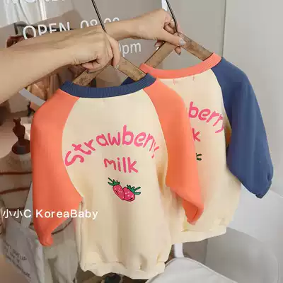 Korean children's clothing autumn and winter new female baby skirt dress pure cotton thickened fleece mid-length sweater skirt