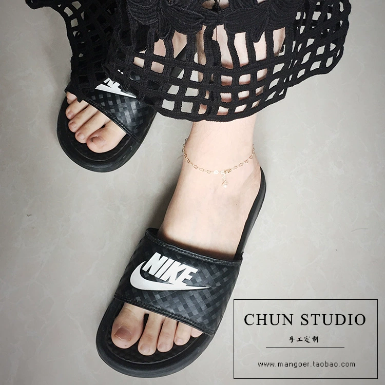 Handmade tùy chỉnh hoang dã dễ thương Mỹ 14K vàng lưu ý vàng rỗng tình yêu khâu vòng tay vòng chân bạn gái trang sức - Vòng chân vòng chân nữ đẹp