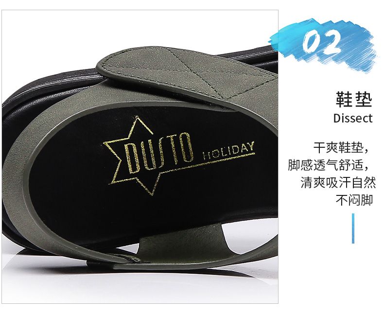 Dadong 2018 mùa hè mới giản dị nêm cao gót với đế dày thời trang Velcro dép nữ sinh viên 8X1463 dép bitis nữ
