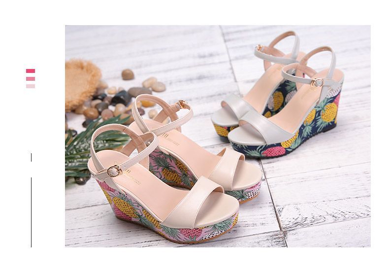 DUSTO / / 2018 hè mới phiên bản cao gót Hàn Quốc với một đôi dép có nút của phụ nữ DW18X1234A dép givenchy