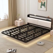 Suspended bed double bed home 1 5m single stainless steel storage thickened iron frame bed rental room wrought iron bed