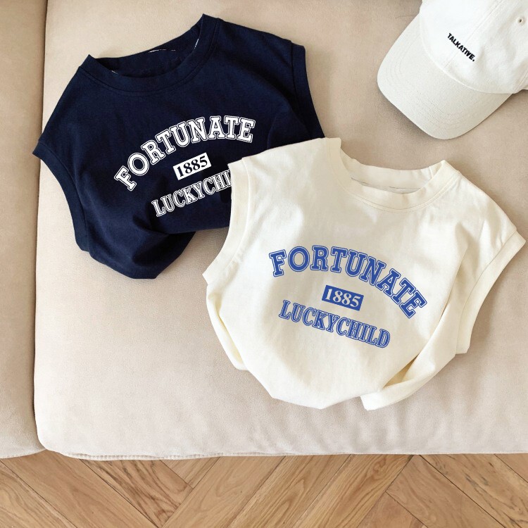 100% Pure Cotton Boys' Cartoon Vest Sleeveless T-Shirt Girls' Summer Style Baby Children's Clothing Stylish Tops Summer Wear