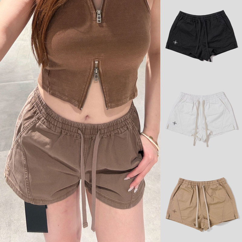 Smkk Cross Statue Workwear Sports Shorts Elastic Waist Hot Pants Distressed Lace-Up Casual Pants Available in Four Colors