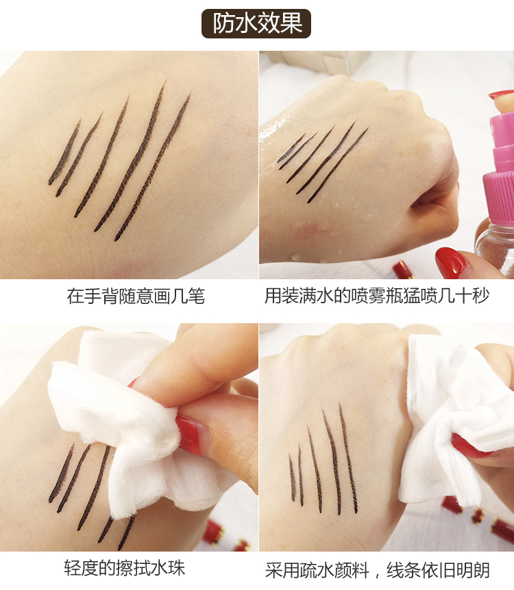 Thái Lan Mistine chính hãng kẻ mắt không thấm nước và mồ hôi không đánh dấu kéo dài không nở hoa mỏng màu đỏ ống bạc nữ - Bút kẻ mắt kẻ mắt sáp