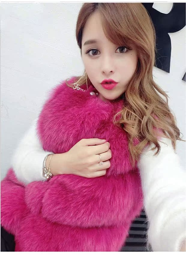 2017 vest mới phiên bản Hàn Quốc của áo khoác lông thú giả lông ngắn vest nữ thỏ lông vest vest vest kích thước lớn áo lót lông cừu
